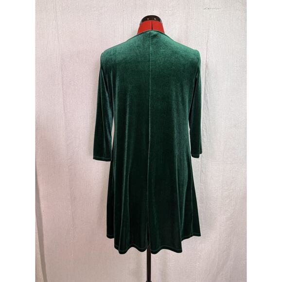 MSK Petite Dress Size Medium Petite Green Knee Length Dress Velvet E122 - Picture 4 of 11
